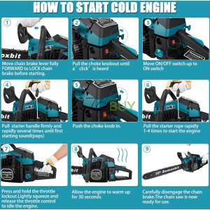 Semoxbit 58CC Gas Chainsaw 20 Inch Chain Saw with 2-Cycle Engine