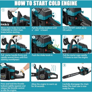 Semoxbit 58CC Gas Chainsaw 20 Inch Chain Saw with 2-Cycle Engine