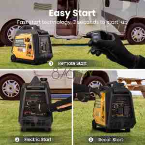 MaXpeedingrods 3500 Watt Dual Fuel Inverter Generator, Remote/Electric Start