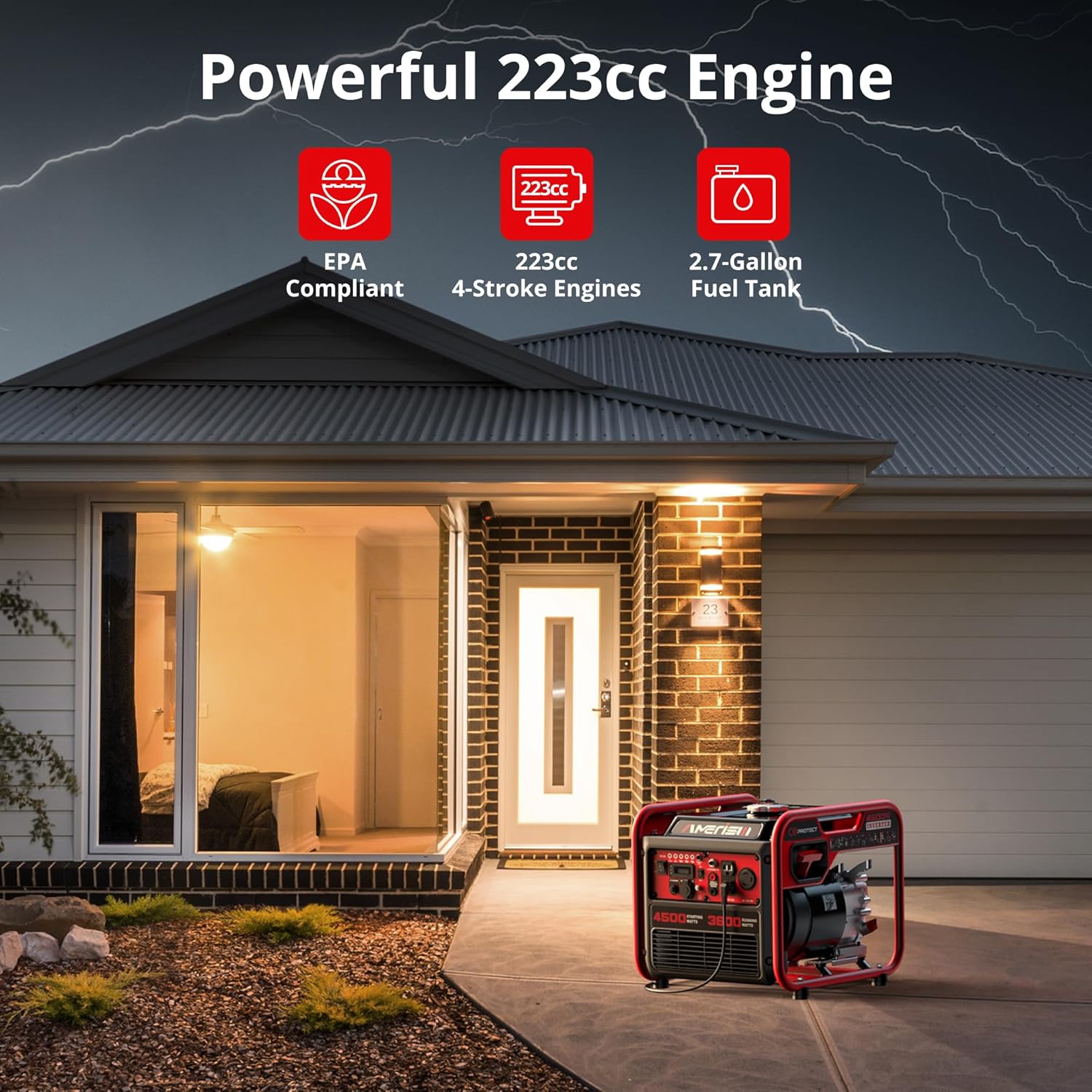 AMERISUN 4500W Gas-Powered Inverter Generator - Image 5