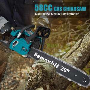 Semoxbit 58CC Gas Chainsaw 20 Inch Chain Saw with 2-Cycle Engine