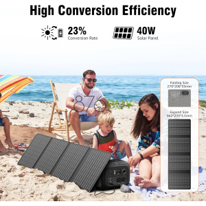 SinKeu Solar Powered Generator 300W Peak/70400mAh, 260Wh Portable Power Station with Panels