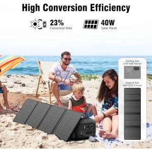 SinKeu Solar Powered Generator 300W Peak/70400mAh, 260Wh Portable Power Station with Panels