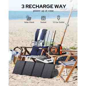 Apowking 300W Rated Portable Solar Generator Power Station with Solar Panels 40W Included