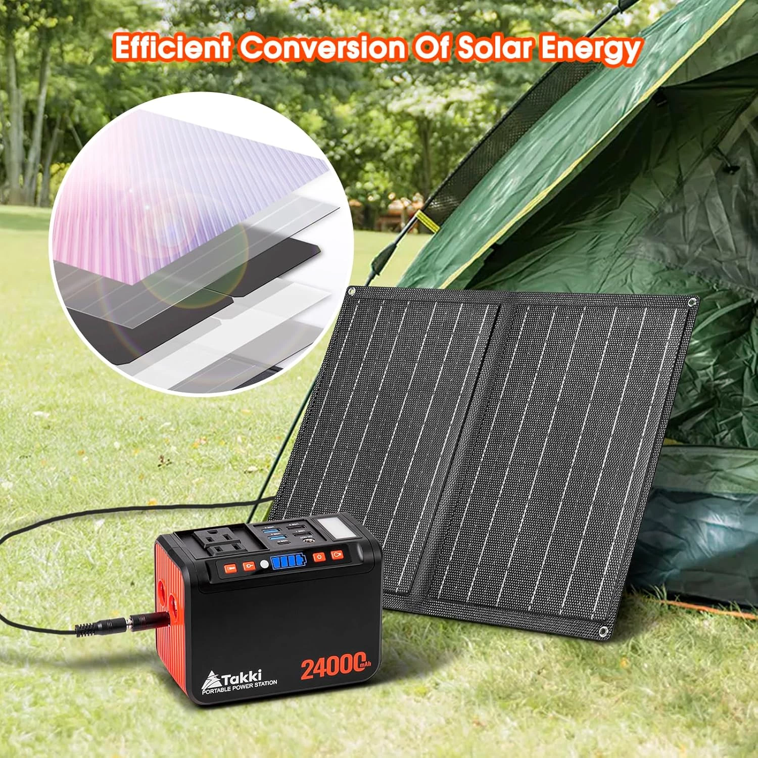 Takki 120W Peak Solar Generator Portable Power Station with 21W Panels - Image 7