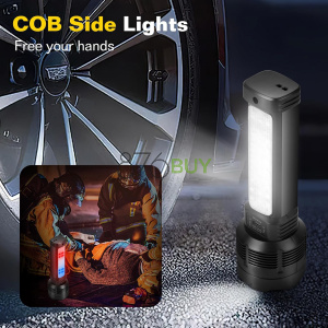 Solar LED Rechargeable Flashlight - 20000 Lumens Super Bright Tactical Flash Light, Compact & Waterproof, Long-Lasting Battery