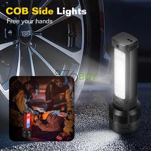 Solar LED Rechargeable Flashlight - 20000 Lumens Super Bright Tactical Flash Light, Compact & Waterproof, Long-Lasting Battery