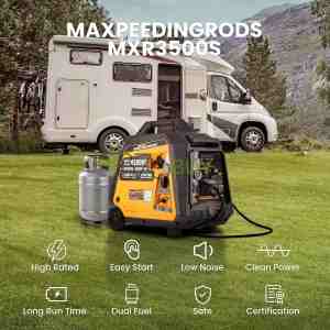 MaXpeedingrods 3500 Watt Dual Fuel Inverter Generator, Remote/Electric Start