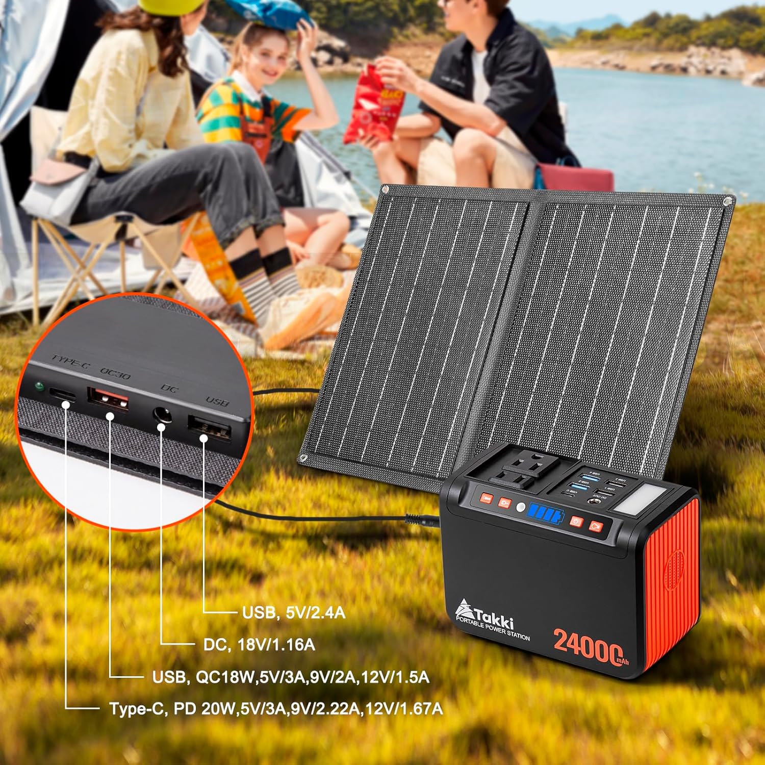 Takki 120W Peak Solar Generator Portable Power Station with 21W Panels - Image 8