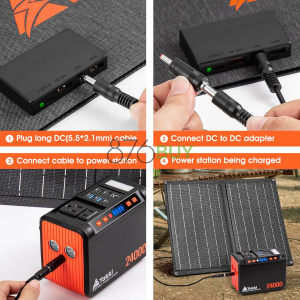 Takki 120W Peak Solar Generator Portable Power Station with 21W Panels