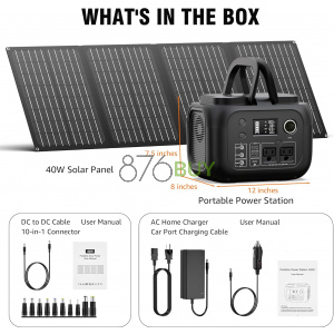 SinKeu Solar Powered Generator 300W Peak/70400mAh, 260Wh Portable Power Station with Panels
