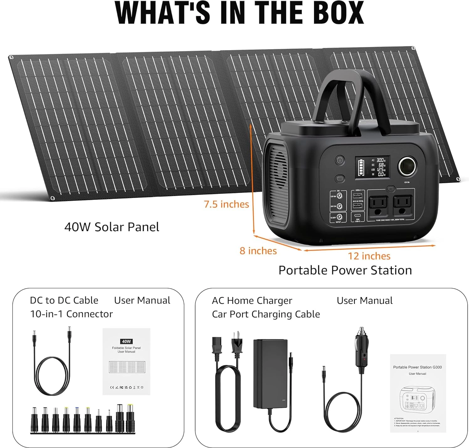 SinKeu Solar Powered Generator 300W Peak/70400mAh, 260Wh Portable Power Station with Panels - Image 3