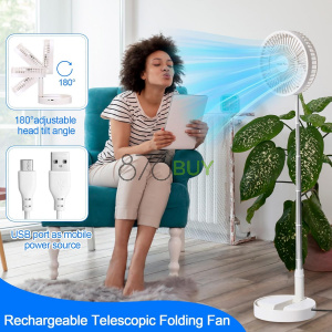 Solar Battery-operated Portable Standing Fan with Solar Panel