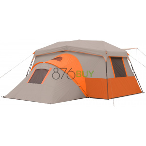 Ozark Trail 11-Person Instant Cabin Tent with Private Room – 3-Room Family Camping Tent with Awning