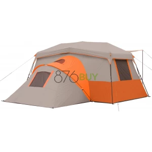 Ozark Trail 11-Person Instant Cabin Tent with Private Room – 3-Room Family Camping Tent with Awning