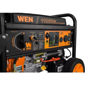 WEN 11,000-Watt 120V/240V Dual Fuel Portable Generator with Wheel Kit and Electric Start (DF1100T)