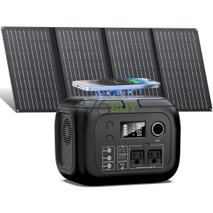 SinKeu Solar Powered Generator 300W Peak/70400mAh, 260Wh Portable Power Station with Panels