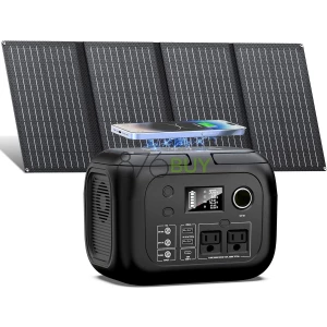 SinKeu Solar Powered Generator 300W Peak/70400mAh, 260Wh Portable Power Station with Panels