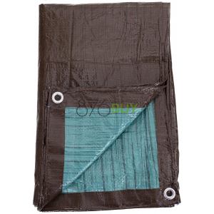 Kotap 20 x 20 Ft. All-Purpose Multi-Use Protection/Coverage 5-mil Poly Tarp, Reversible, Waterproof, Brown/Green