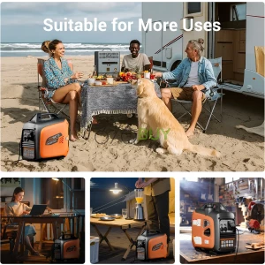 Efurden 2500-Watt Portable Inverter Generator Gas Powered, EPA Compliant, Parallel Capability, CO Shutdown, Low Noise