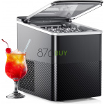 EUHOMY Countertop Ice Maker, Portable 2-Size Bullet Ice Machine with Self-Cleaning, 26.5 Lbs/24H, Black