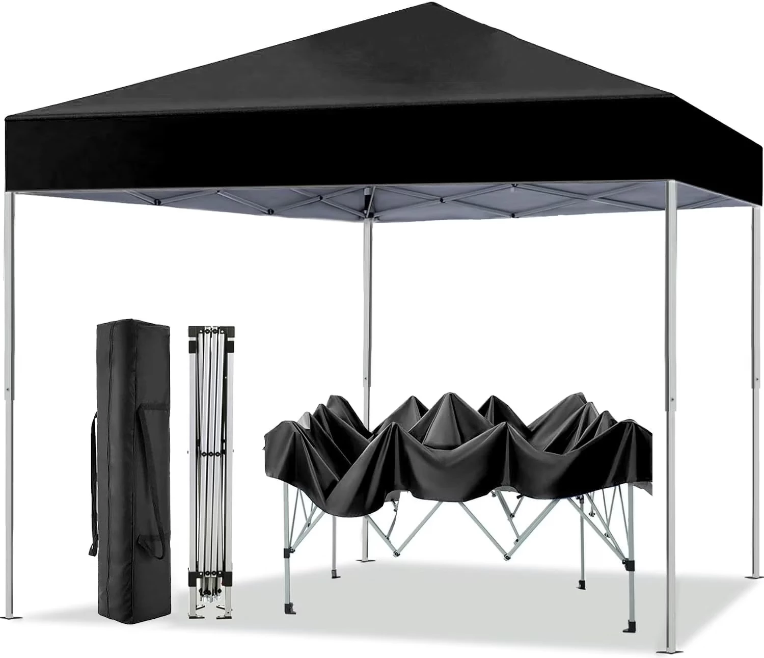 GVDV Outdoor Pop up Canopy 10'x10' Tent Camping Sun Shelter-Series Party Tent (Black)