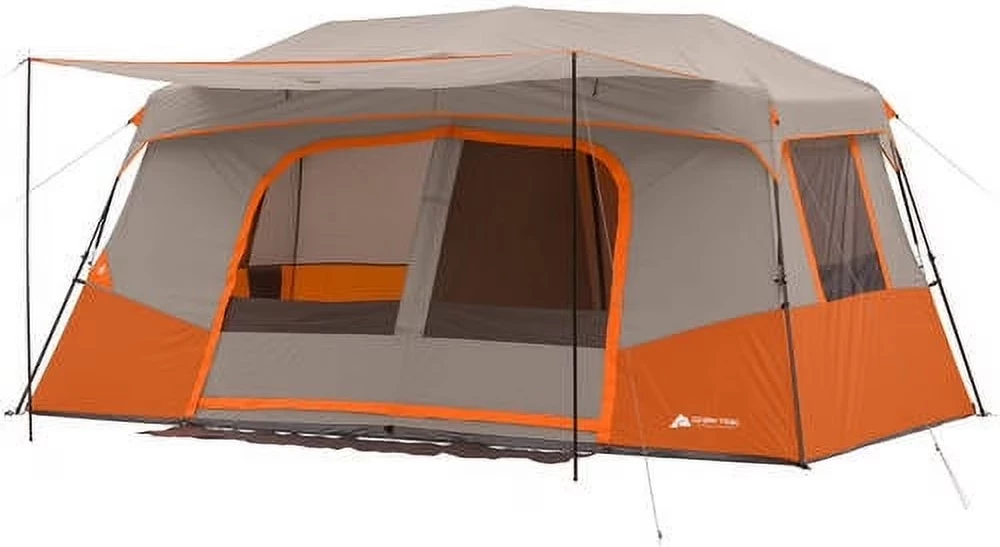 Ozark Trail 11-Person Instant Cabin Tent with Private Room – 3-Room Family Camping Tent with Awning