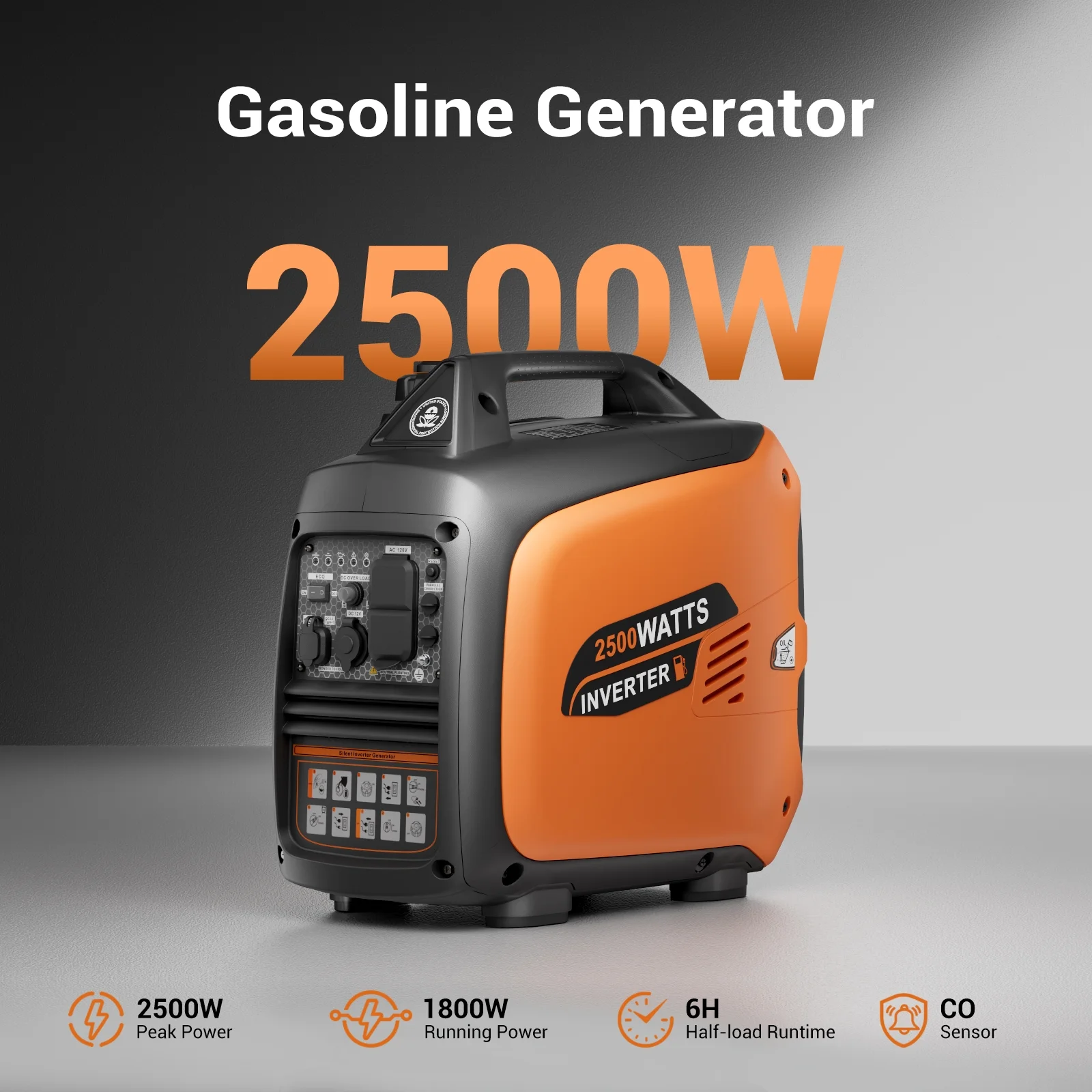 Efurden 2500-Watt Portable Inverter Generator Gas Powered, EPA Compliant, Parallel Capability, CO Shutdown, Low Noise - Image 10