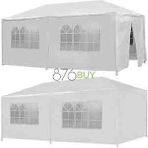 Smartxchoices 10' x 20' Heavy Duty Outdoor White Waterproof Gazebo Canopy Tent with Removable Sidewalls