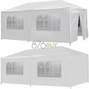 Smartxchoices 10' x 20' Heavy Duty Outdoor White Waterproof Gazebo Canopy Tent with Removable Sidewalls