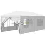 Smartxchoices 10' x 20' Heavy Duty Outdoor White Waterproof Gazebo Canopy Tent with Removable Sidewalls