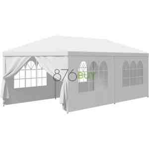 Smartxchoices 10' x 20' Heavy Duty Outdoor White Waterproof Gazebo Canopy Tent with Removable Sidewalls