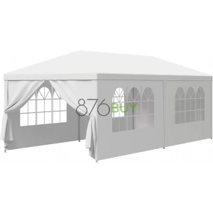 Smartxchoices 10' x 20' Heavy Duty Outdoor White Waterproof Gazebo Canopy Tent with Removable Sidewalls
