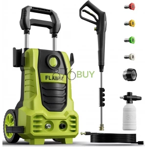 FLAWNT Electric Pressure Washer, 26 FT Hose Pressure Cleaner 2030 PSI with 4 Nozzles