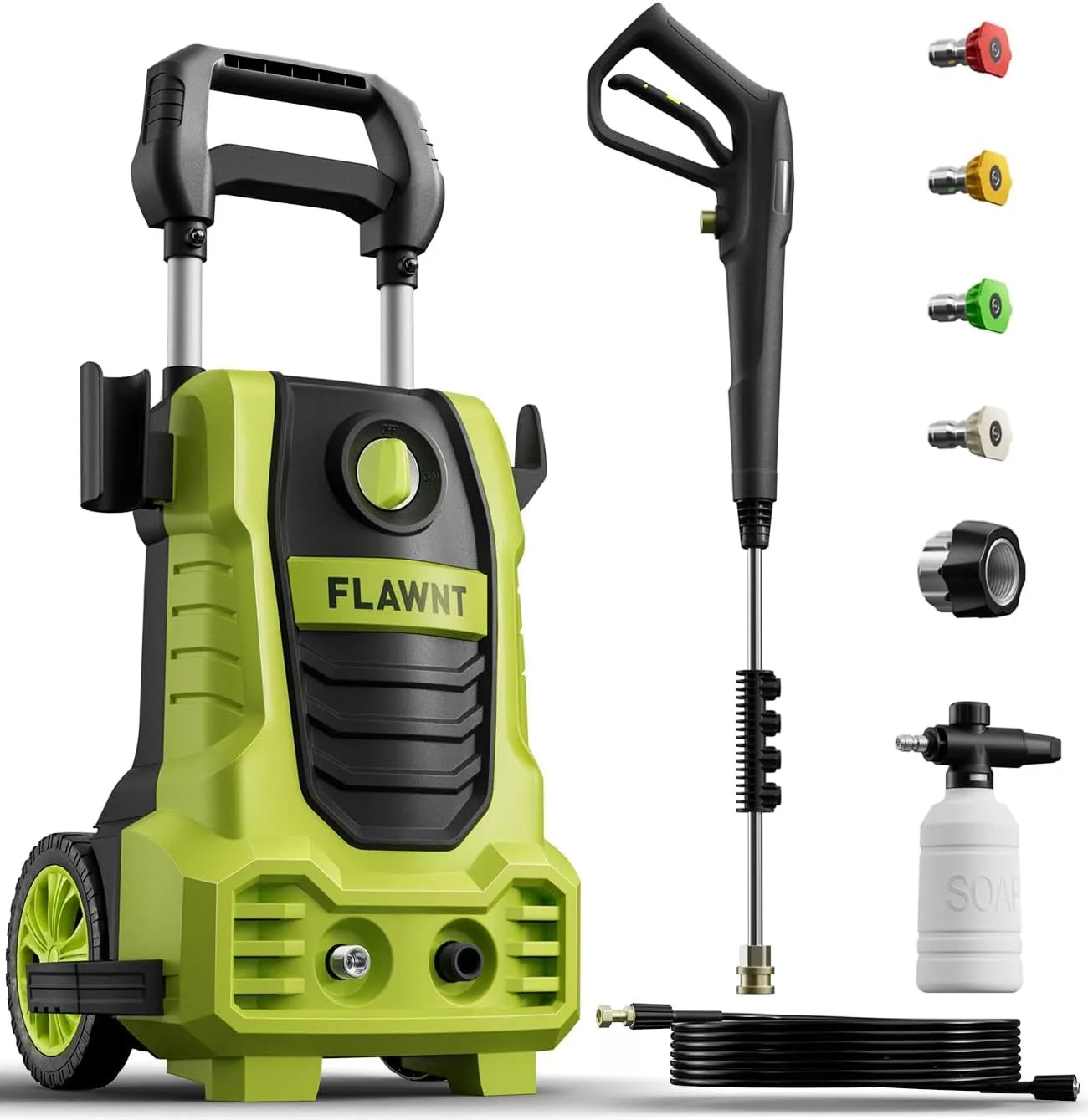 FLAWNT Electric Pressure Washer, 26 FT Hose Pressure Cleaner 2030 PSI with 4 Nozzles