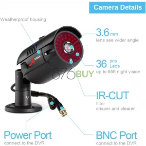 ANRAN 4 Channel 1080P Home Security Camera System 4ch CCTV DVR Recorder with 1TB Hard Drive