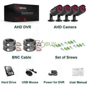 ANRAN 4 Channel 1080P Home Security Camera System 4ch CCTV DVR Recorder with 1TB Hard Drive