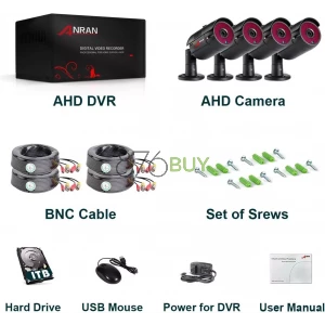 ANRAN 4 Channel 1080P Home Security Camera System 4ch CCTV DVR Recorder with 1TB Hard Drive