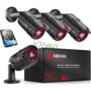 ANRAN 4 Channel 1080P Home Security Camera System 4ch CCTV DVR Recorder with 1TB Hard Drive