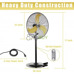 HiCFM Yellow Pedestal Fan (30