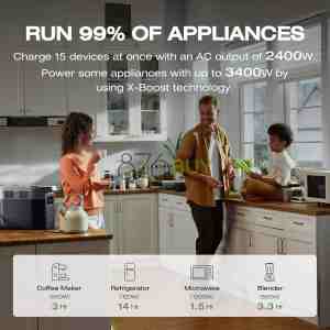 2400W Solar Power Station 2048Wh Capacity with 1 Hour Fast Charge for Home Backup and Outdoor Use