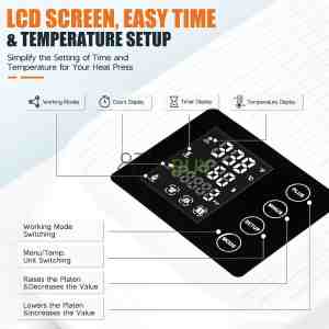 Specraft Auto Heat Press, 15x15 Digital Sublimation Machine with Adjustable Pressure for T-Shirts