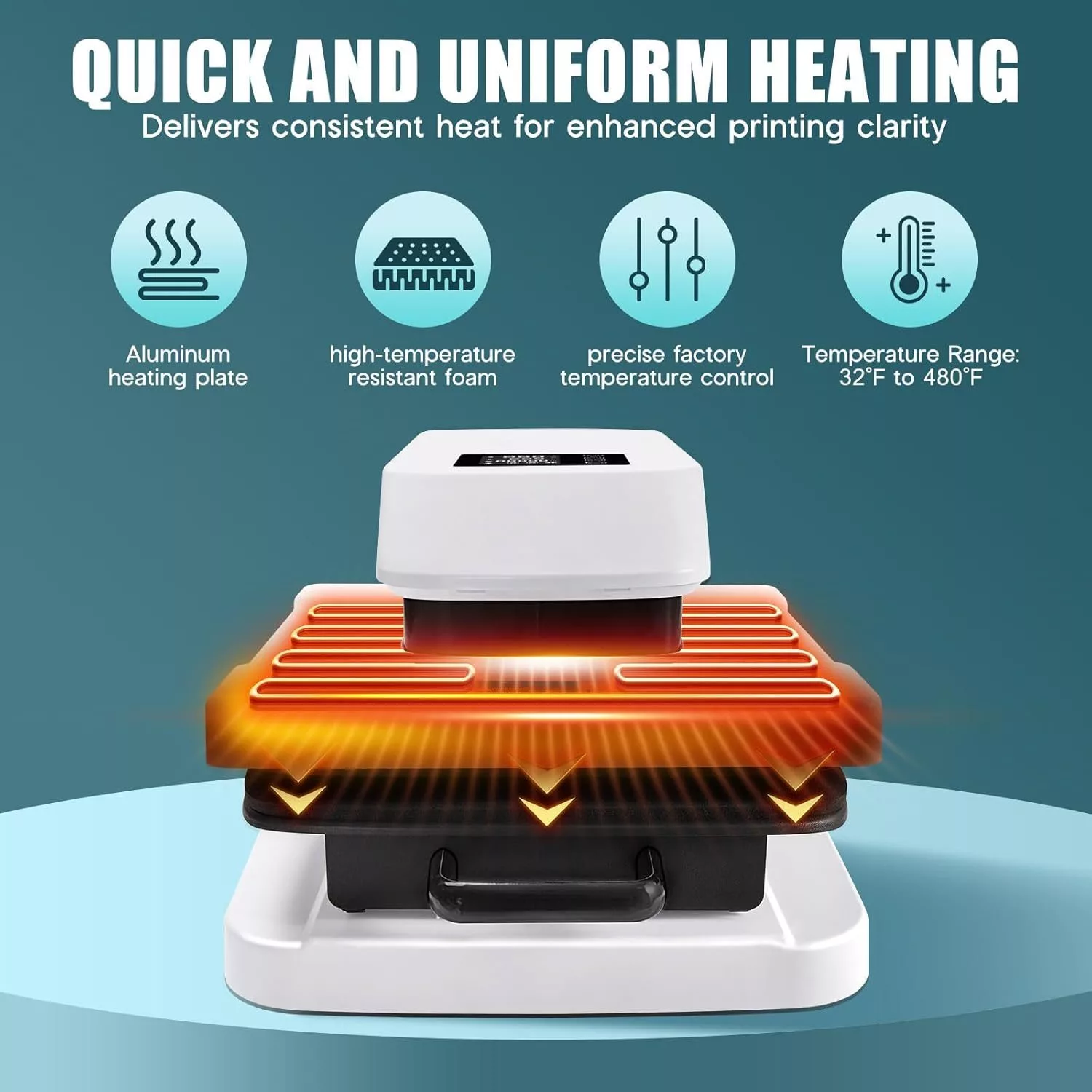 Specraft Auto Heat Press, 15x15 Digital Sublimation Machine with Adjustable Pressure for T-Shirts - Image 7