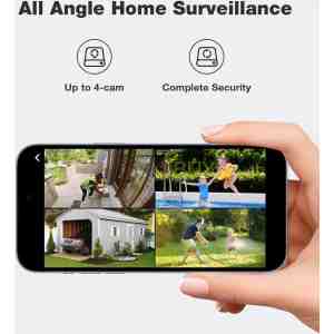 SEHMUA Security Cameras Outdoor Wireless, 4 Cam-Kit, No Subscription, 4MP Home Security Camera System
