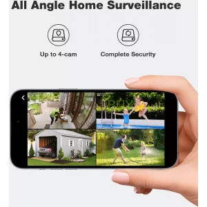 SEHMUA Security Cameras Outdoor Wireless, 4 Cam-Kit, No Subscription, 4MP Home Security Camera System