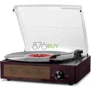 Cotsoco Vinyl Record Player Turntable with Built-in Bluetooth Receiver & 2 Stereo Speakers