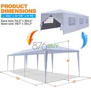 SereneLife Pop Up Canopy Tent 10x30 - Portable Commercial Instant Shelter Foldable/Collapsible Sun Shade Canopy Pop Up Tent w/ 4 Walls