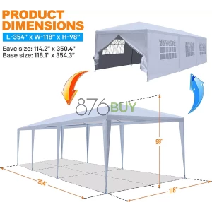 SereneLife Pop Up Canopy Tent 10x30 - Portable Commercial Instant Shelter Foldable/Collapsible Sun Shade Canopy Pop Up Tent w/ 4 Walls