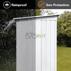 SUN & SUMMER 6' x 4' Outdoor Storage Shed with Exhaust Air, Sloping Roof and Lockable Door