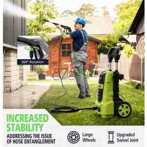 FLAWNT Electric Pressure Washer, 26 FT Hose Pressure Cleaner 2030 PSI with 4 Nozzles